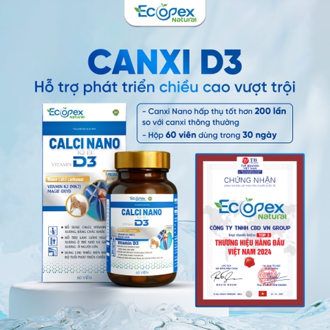 Viên Uống Bổ Sung Canxi, Hỗ Trợ Tăng Chiều Cao, Giúp Xương Chắc Khỏe - Hộp 60V