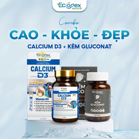 [Calcium + Kẽm] Viên Uống Bổ Sung Canxi, Kẽm Và Vitamin
