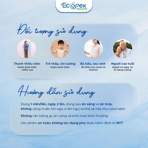 [3 HỘP TẶNG 1] CANXI NANO D3 - Viên Uống Bổ Sung Canxi, Hỗ Trợ Tăng Chiều Cao, Giúp Xương Chắc Khỏe - Hộp 60 Viên