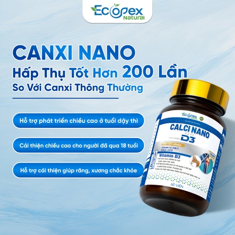 Viên Uống Bổ Sung Canxi, Hỗ Trợ Tăng Chiều Cao, Giúp Xương Chắc Khỏe - Hộp 60V