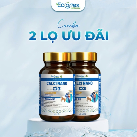 CANXI NANO D3 - Viên Uống Bổ Sung Canxi, Hỗ Trợ Tăng Chiều Cao, Giúp Xương Chắc Khỏe - Hộp 60 Viên
