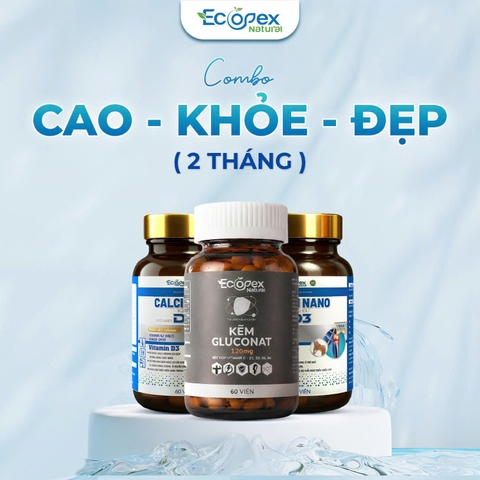[Canxi + Kẽm] Cao - Khỏe - Đẹp. Hỗ Trợ Tăng Chiều Cao, Giảm Tình Trạng Dầu Mụn, Tăng Cường Sức Khỏe