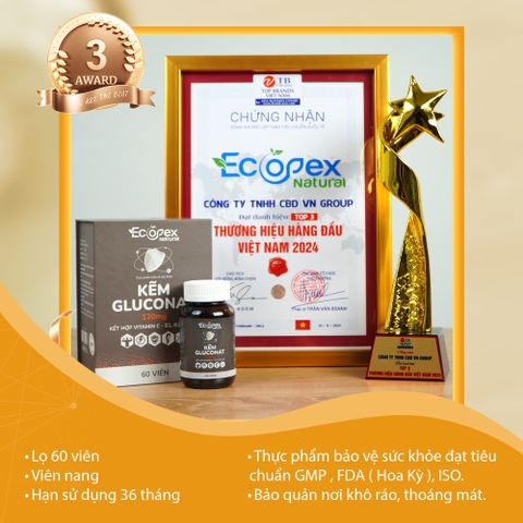 Kẽm Gluconat Tăng Cường Sức Khỏe Nam Giới - Hộp 60 Viên