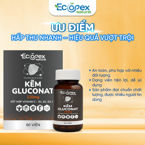 Kẽm Gluconat Tăng Cường Sức Khỏe Nam Giới - Hộp 60 Viên