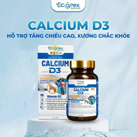 [3 CANXI TẶNG 2 CANXI] Calcium D3 - Viên Uống Bổ Sung Canxi, Hỗ Trợ Tăng Chiều Cao, Giúp Xương Chắc Khỏe - Hộp 60 Viên