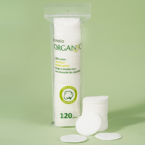Bông tẩy trang Emalia 100% cotton gói 120 Miếng