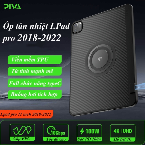 Ốp lưng tản nhiệt iPad Pro 2018 đến Pro 2024 kết hợp Jack TypeC bảo vệ máy Ốp lưng Piva PW24 chính hãng PIVA