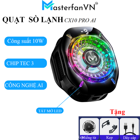 MEMO CX10 Pro AI | Quạt tản nhiệt sò lạnh cho điện thoại dạng kẹp, có hiển thị nhiệt độ