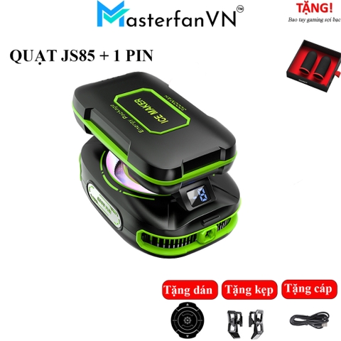 Quạt tản nhiệt sò lạnh dùng pin JS85 lên tới 3000mah làm lạnh cực nhanh có thể đóng đá giảm Fps chơi pubg