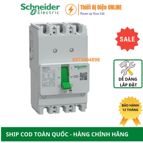 Schneider G12E3F16 MCCB 3P 16A 15KA Gopact 125T Aptomat Cầu dao tự động