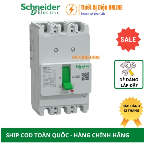 Schneider G12E3F25 MCCB 3P 25A 15KA Gopact 125T Aptomat Cầu dao tự động
