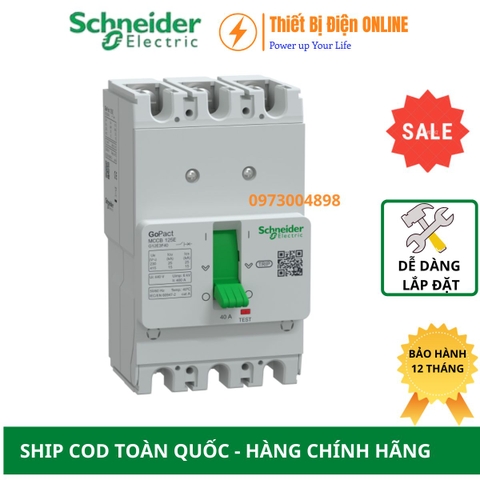 Schneider G12E3F40 MCCB 3P 40A 15KA Gopact 125T Aptomat Cầu dao tự động
