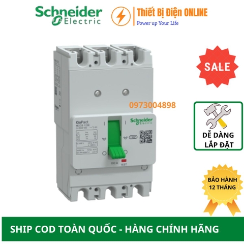 Schneider G12E3F100 MCCB 3P 100A 15KA Gopact 125T Aptomat Cầu dao tự động