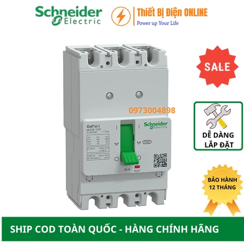 Schneider G12F3F40 MCCB 3P 40A 30KA Gopact 125F Aptomat Cầu dao tự động