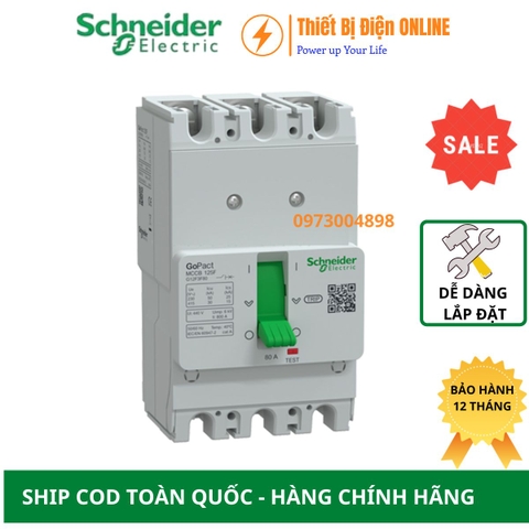 Schneider G12F3F80 MCCB 3P 80A 30KA Gopact 125F Aptomat Cầu dao tự động