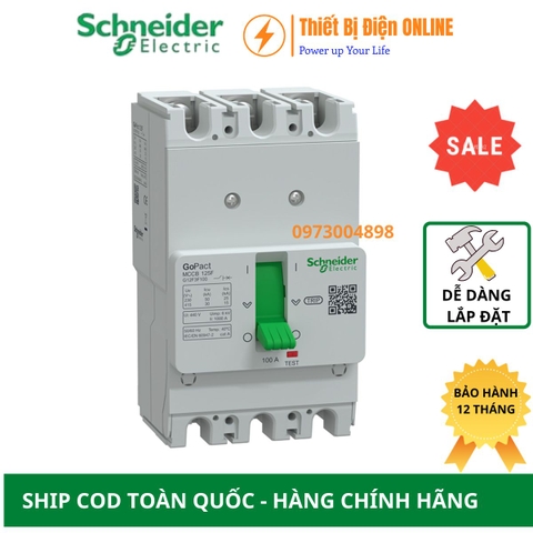 Schneider G12F3F100 MCCB 3P 100A 30KA Gopact 125F Aptomat Cầu dao tự động