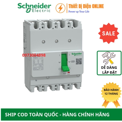 Schneider G12T4F16 MCCB 4P 16A 10kA Gopact 125T Aptomat Cầu dao tự động