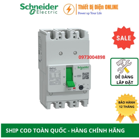 Schneider G12T3A16 MCCB 3P 16A 10kA Gopact 125T  Aptomat Cầu dao tự động