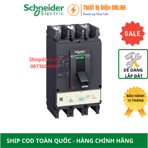 LV510336 Schneider MCCB 3P 80A 36KA CVS100F Easypact Aptomat cầu dao tự động