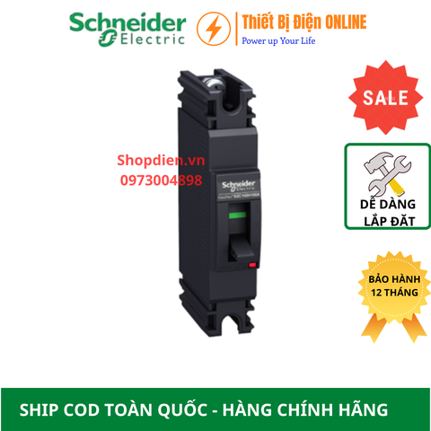 Schneider EZC100H1075 MCCB 1P 75A 25KA EZC100 Easypact Cầu dao tự động