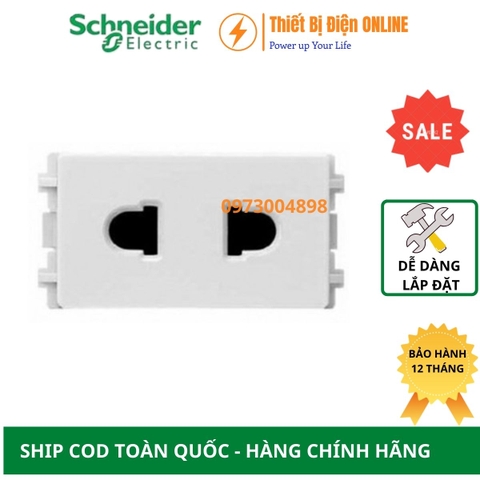 84426SUS_WE_G19 Schneider Ổ cắm đơn 2 chấu 10A Zencelo A màu trắng