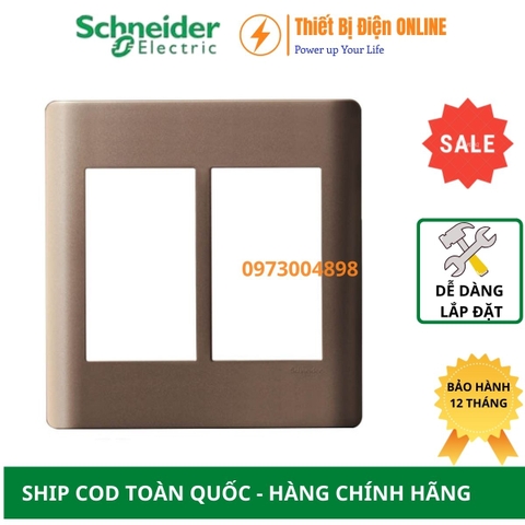 A84T02L_SZ_G19 Schneider Mặt 6 thiết bị Zencelo A màu đồng