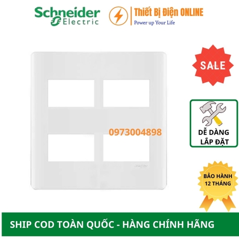 A84T04L_WE_G19 Schneider Mặt 4 thiết bị Zencelo A màu trắng