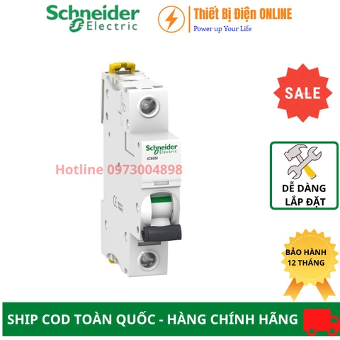 A9F74106 Schneider Aptomat Cầu dao tự đông MCB 1P 6A 6KA Acti9 IC60N