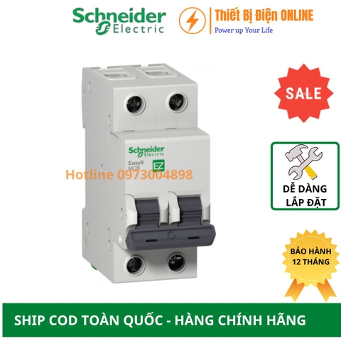 Aptomat Cầu dao tự đông MCB 2P 32A 4.5KA Schneider EZ9F34232 Easy9