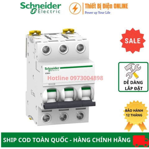 Aptomat Cầu dao tự động MCB 3P 40A 10KA Schneider A9F84340 Acti9 IC60H
