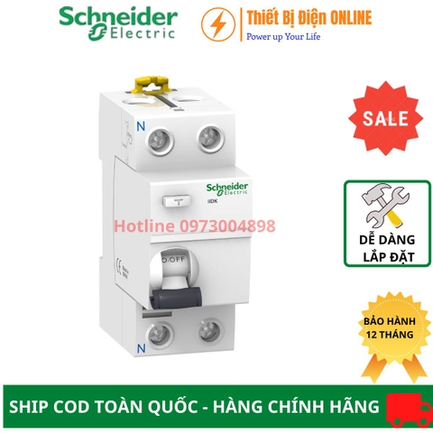 Aptomat chống giật RCCB 2P 25A 30mA Schneider A9R50225 Acti9 iID K