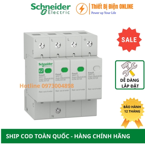 Chống sét lan truyền 3P+N 45KA Schneider EZ9L33745 Easy9 SPD