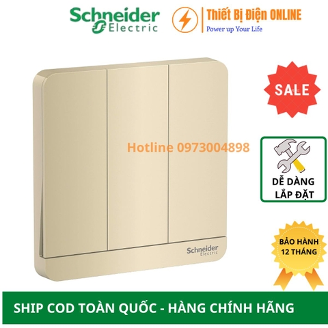Công tắc ba 1 chiều Schneider E8333L1LED_WG_G19 AvatarON màu vàng