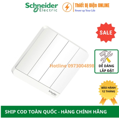 Công tắc bốn 1 chiều Schneider E8334L1LED_WE_G19 AvatarON màu trắng
