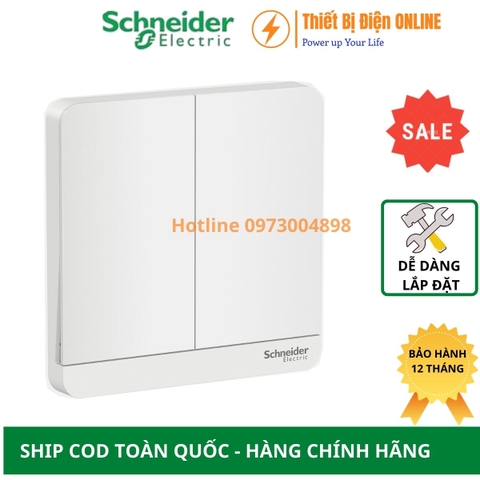 Công tắc đôi 2 chiều Schneider E8332L2LED_WE_G19 AvatarON màu trắng