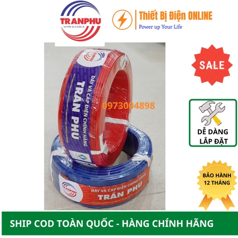 Dây đơn mềm Cu/Pvc  1x6 mm2 Trần Phú Vcm
