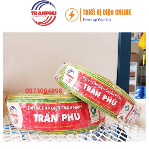 Dây tiếp địa Cu/Pvc  1x1 mm2 Trần Phú Vcm