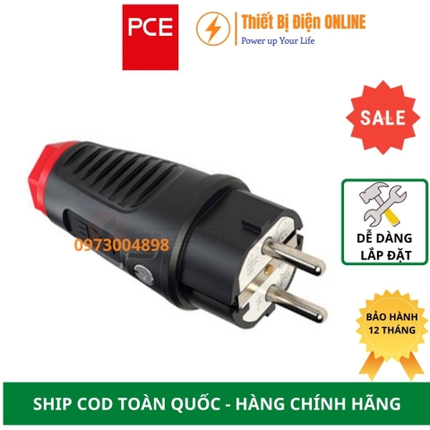 F0511-SR PCE Phích cắm 2P+E 16A IP54 cao su di động