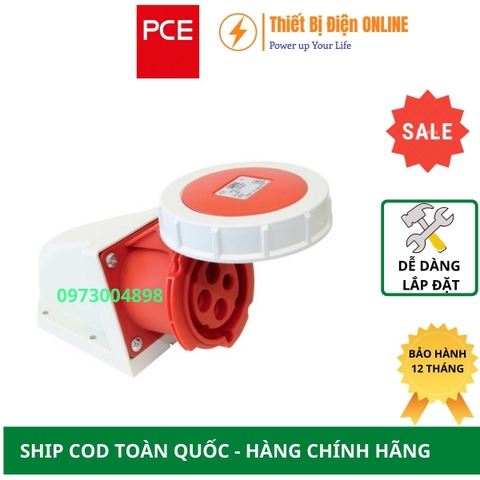 F1142-6 PCE Ổ cắm công nghiệp gắn nổi 4P 16A IP67 kín nước