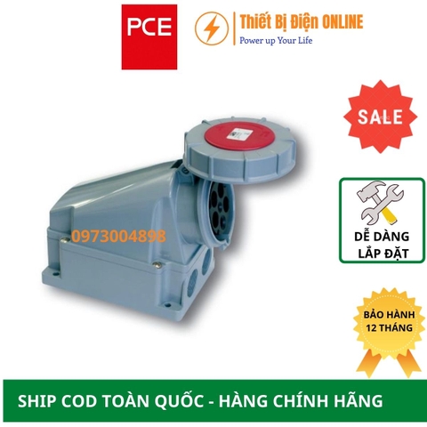 F144-6 PCE Ổ cắm công nghiệp 4P 125A IP67 gắn nổi kín nước