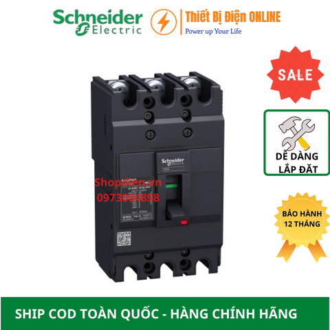 Schneider EZC100N3025 MCCB 3P 25A 15KA EZC100 Easypact Cầu dao tự động