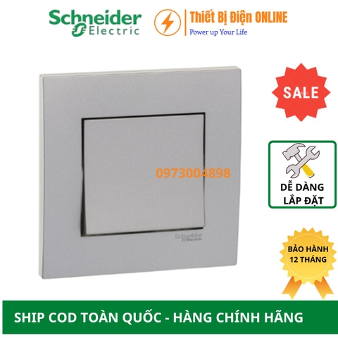 KB31_1_AS_G19 Schneider Công tắc đơn 1 chiều Vivace màu xám bạc