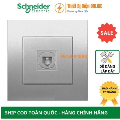 KB31TS_AS Schneider Ổ cắm điện thoại Vivace màu xám bạc Telephone outlet