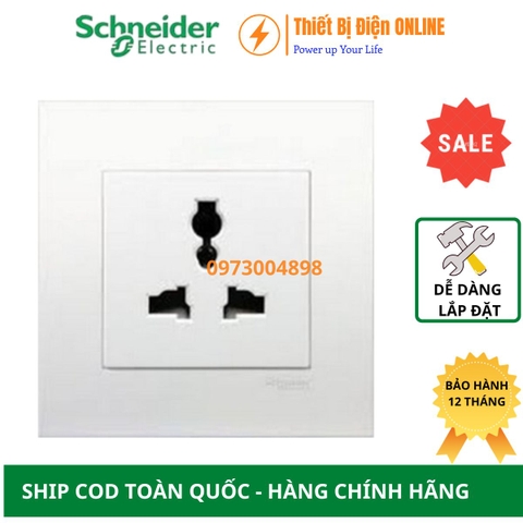 KB413S Schneider Ổ cắm đơn đa năng Vivace 3 chân 2P+E màu trắng