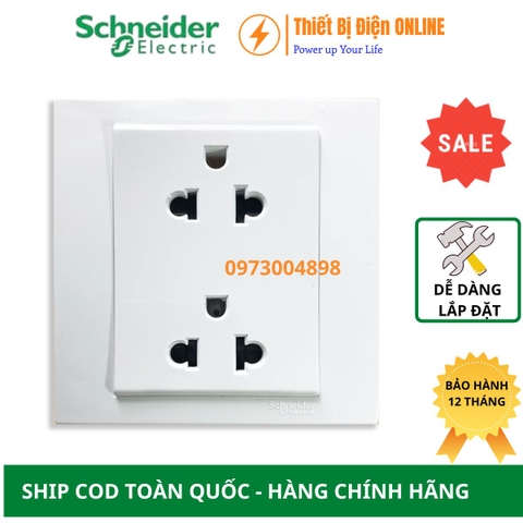 KB426UES2_WE_G19 Schneider Ổ cắm đôi 3 chân Vivace 2P+E 16A màu trắng