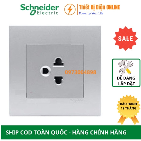 KB426UEST_AS_G19 Schneider Ổ cắm đơn 3 chân Vivace 2P+E 16A màu xám bạc
