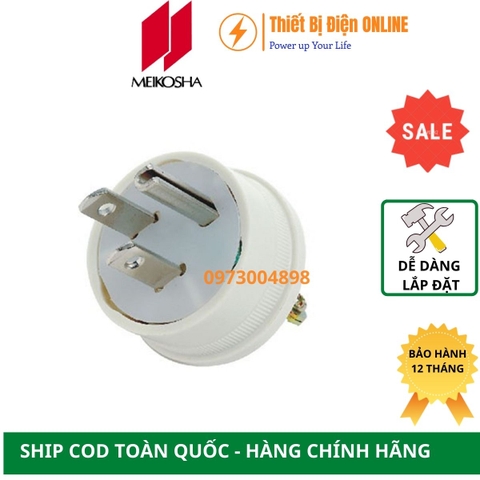 ME2592w Meikosha Phích cắm 3 chân 15A 125V 2P+E màu trắng