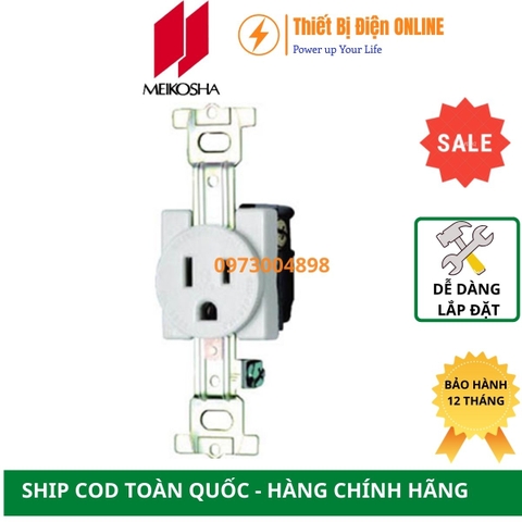 ME2816WW Meikosha Ổ cắm đơn 3 chấu 15A 125V 2P+E màu trắng