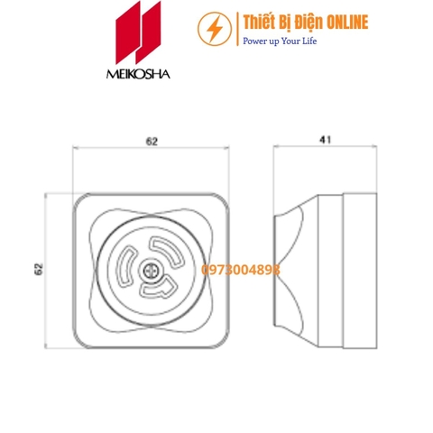 MH2886 Meikosha Ổ cắm 3 chân khóa 20A 250V loại nổi 3P Locking socket