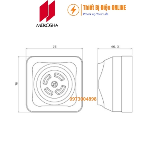 MH2890 Meikosha Ổ cắm 4 chân khóa 30A 250V 3P+E loại nổi Locking socket